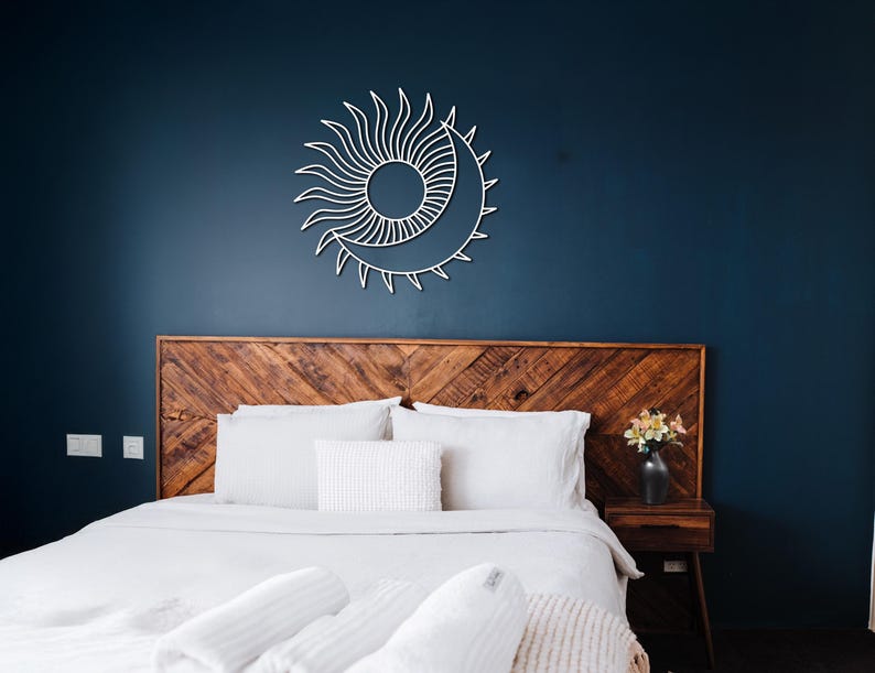 Sun and Moon Metal Wall Art: Celestial Gold Decor - Etsy