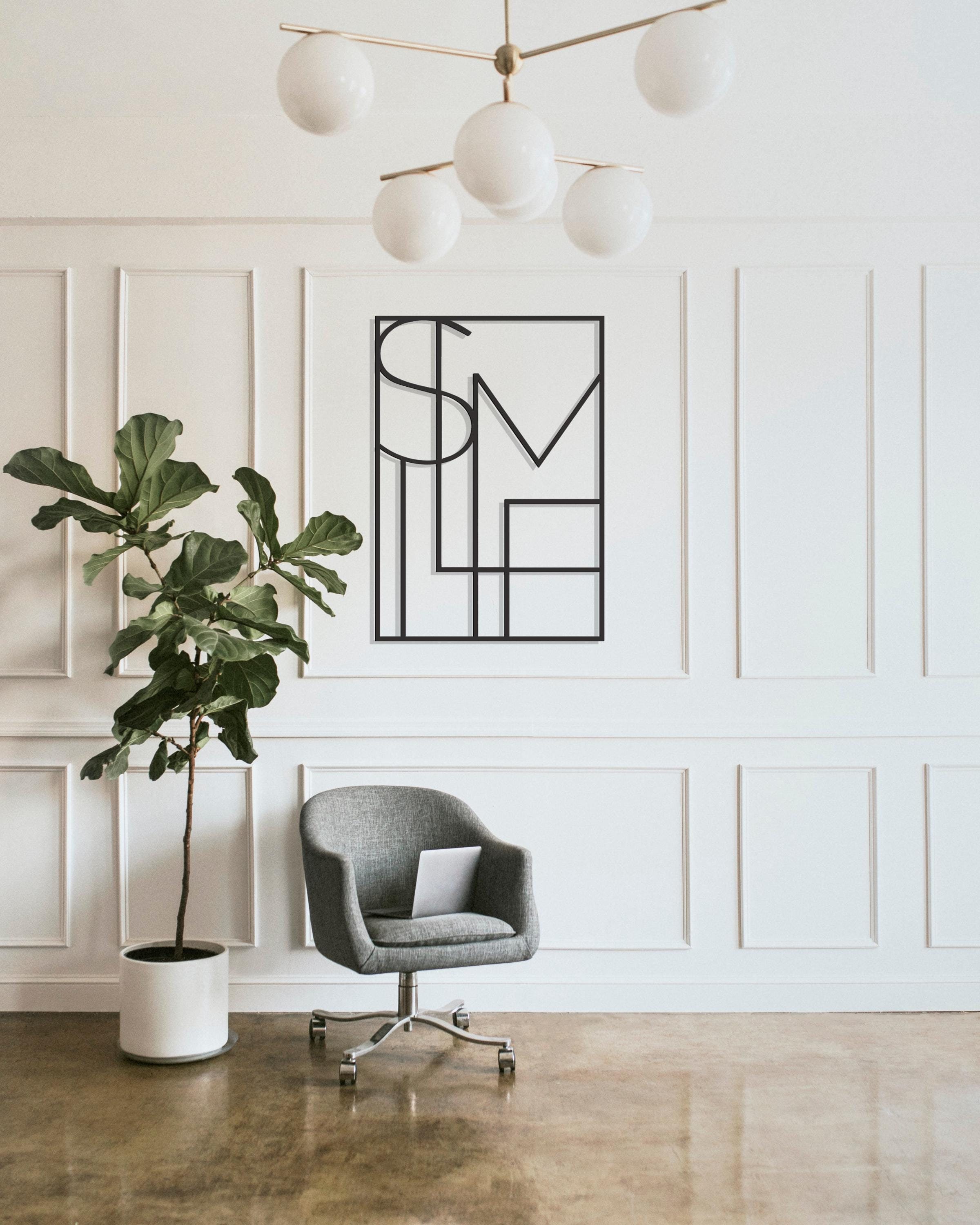 Smile Metal Sign, Dentist Office Decor, Minimal Wall Art, Modern Clinique Decor