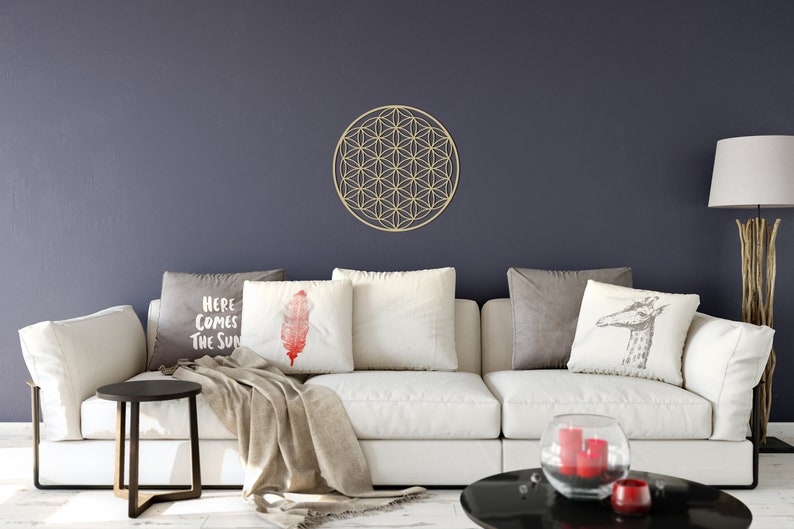 flower of life gold wall decor, gold metal wall art