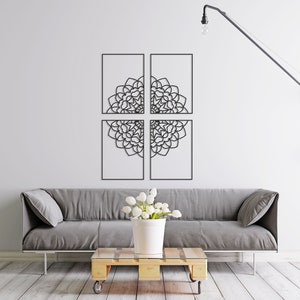 Mandala XL Wall Decor, Metal Wall Art Set, Geometric Decor Set, Metal Wall Decor Set, Living Room Decor image 4