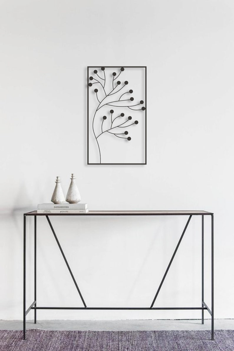 Floral Metal Wall Art Floral Wall Decor Black Floral Art | Etsy