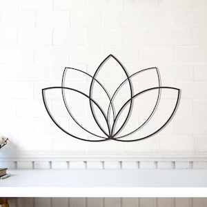Decorazione da parete di loto, decorazione da parete con fiore di loto in metallo, decorazione moderna del soggiorno, decorazione Zen e Yoga, regalo di compleanno, regalo per lei