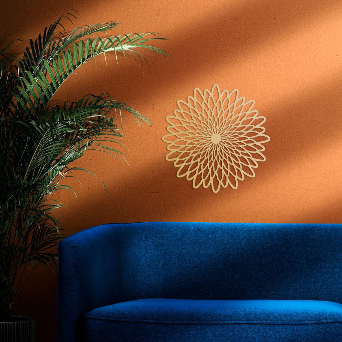 Gold Wall Decor Flower Metal Wall Art Large Wall Art Daisy Etsy