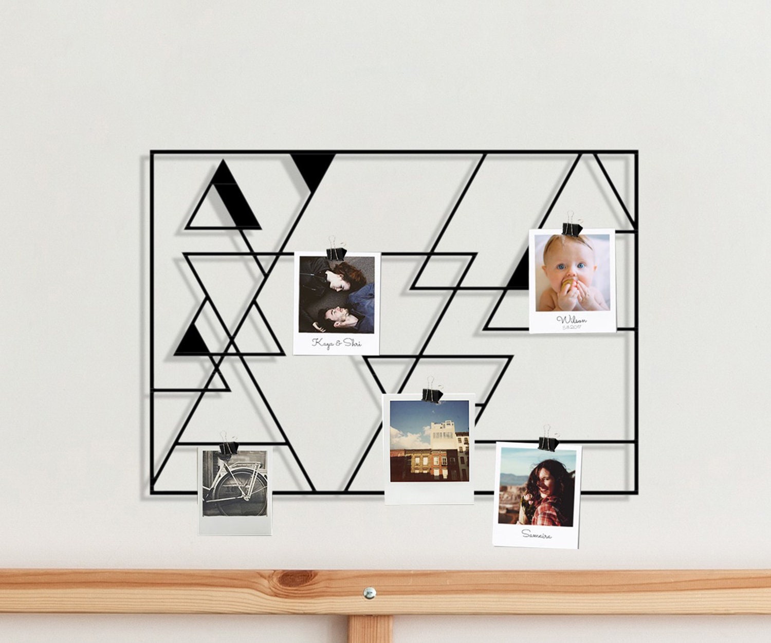 Triangle Display Frame Triangle Metal Photo Display: Geometric Wall Decor - Etsy