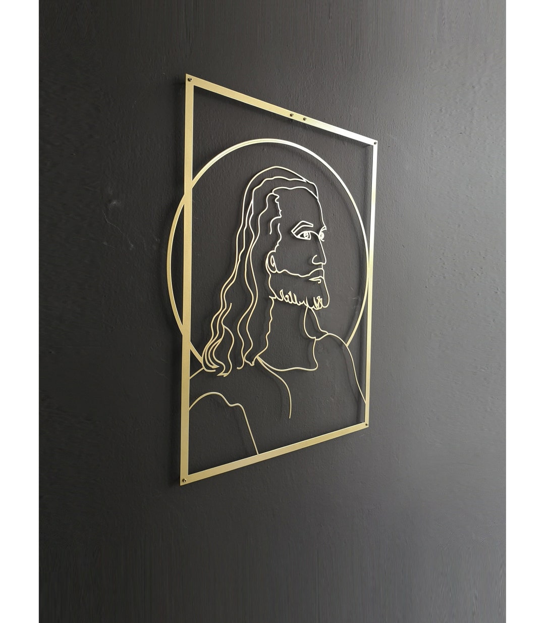 Jesus Wall Decor, Jesus Gold Wall Decor, Metal Wall Art, Christian Gift