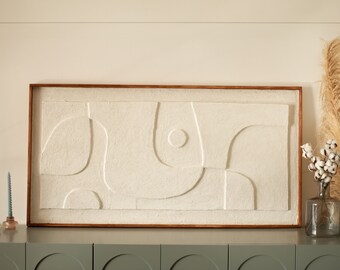 3D Relief Wall Art, Modern Plaster Art, Sculptural Wall Decor, Above Bed Decor