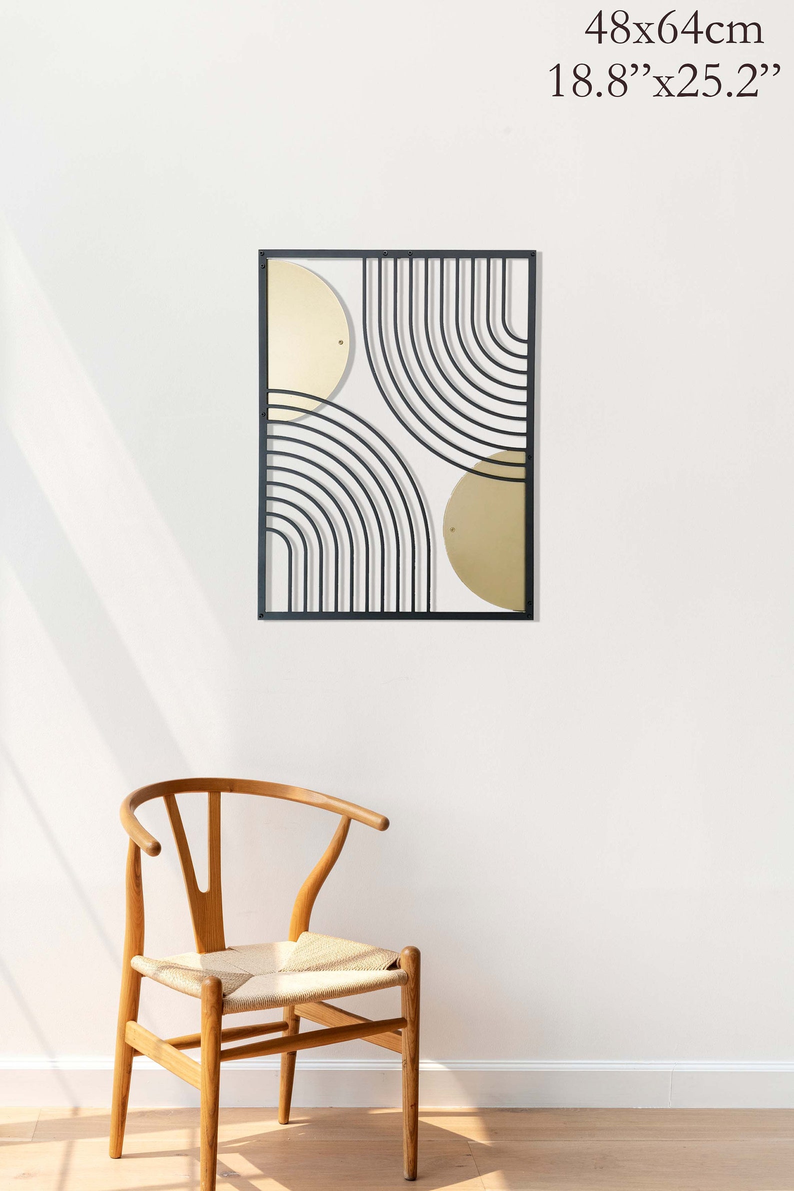 Mid-century Modern Art Metal Wall Art Gold and Black Wall - Etsy