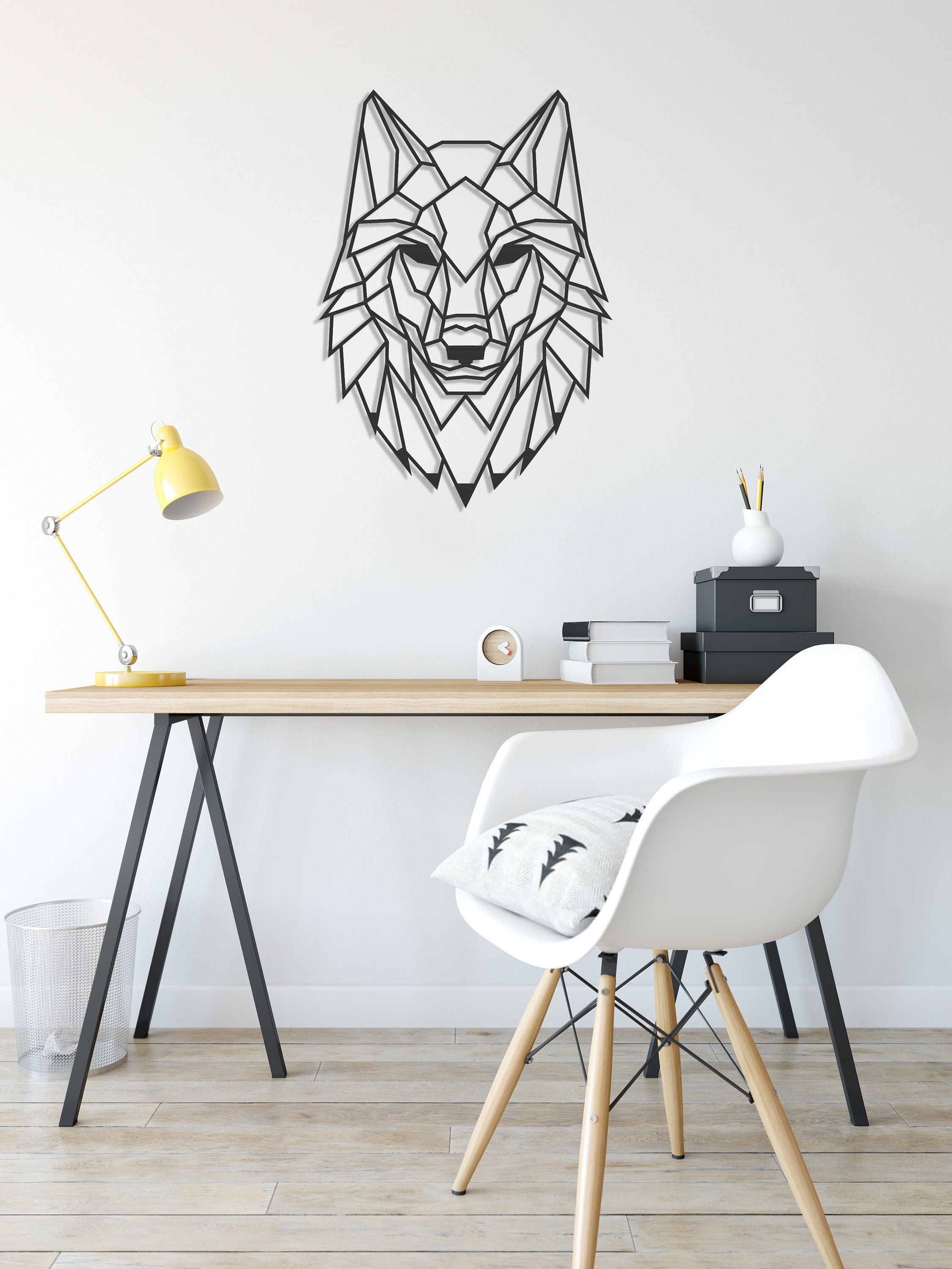 Wolf Metal Wall Art, Wolf Art Decor, Living-Room Hangings, Modern Home Cadeau de Noël