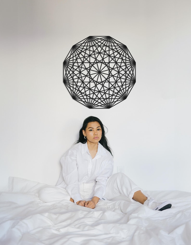 Sacred Geometry Gold Metal Wall Art, Yoga Studio Decor - Etsy
