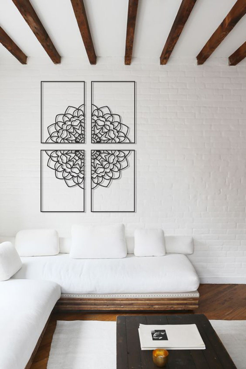Mandala XL Wall Decor Metal Wall Art Set Geometric Decor Etsy