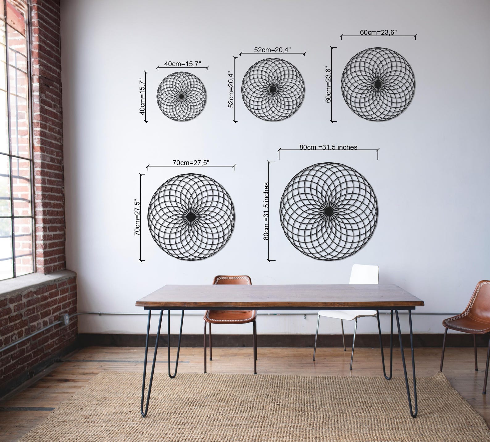 Gold Sacred Geometry Metal Art: Yoga Studio Wall Decor Set - Etsy