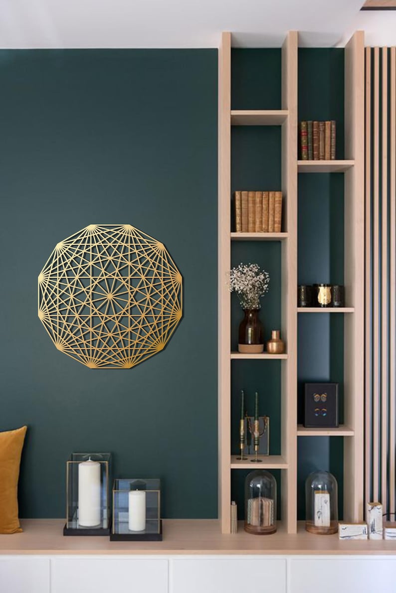 Sacred Geometry Gold Metal Wall Art, Yoga Studio Decor - Etsy