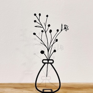 Modern Metal Vase, Minimal Shelf Decor, Vase with Flowers, Metal Art Decor, Console Table Decor, Gold Shelf Decor
