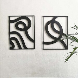Abstract Metal Wall Art, Wall Decor Set, Living Room Wall Decor, Modern Large Art, Unique Wall Decor, Mid-Century Modern, Office Deco