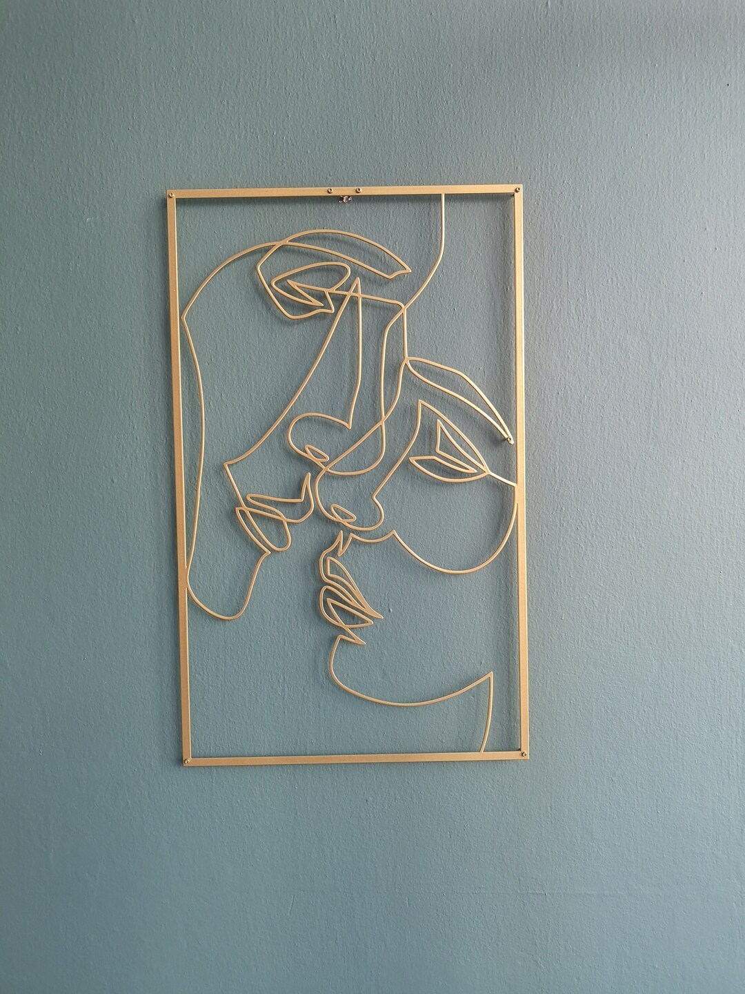 Couple Wall Decor, Couple Metal Wall Decor, Kissing Couple, Large Wall