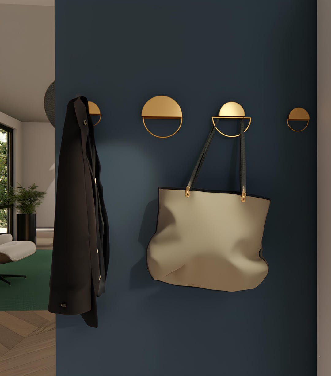 Modern Metal Wall Rack: Minimal Gold Coat Hooks, Accessory Rack - Etsy