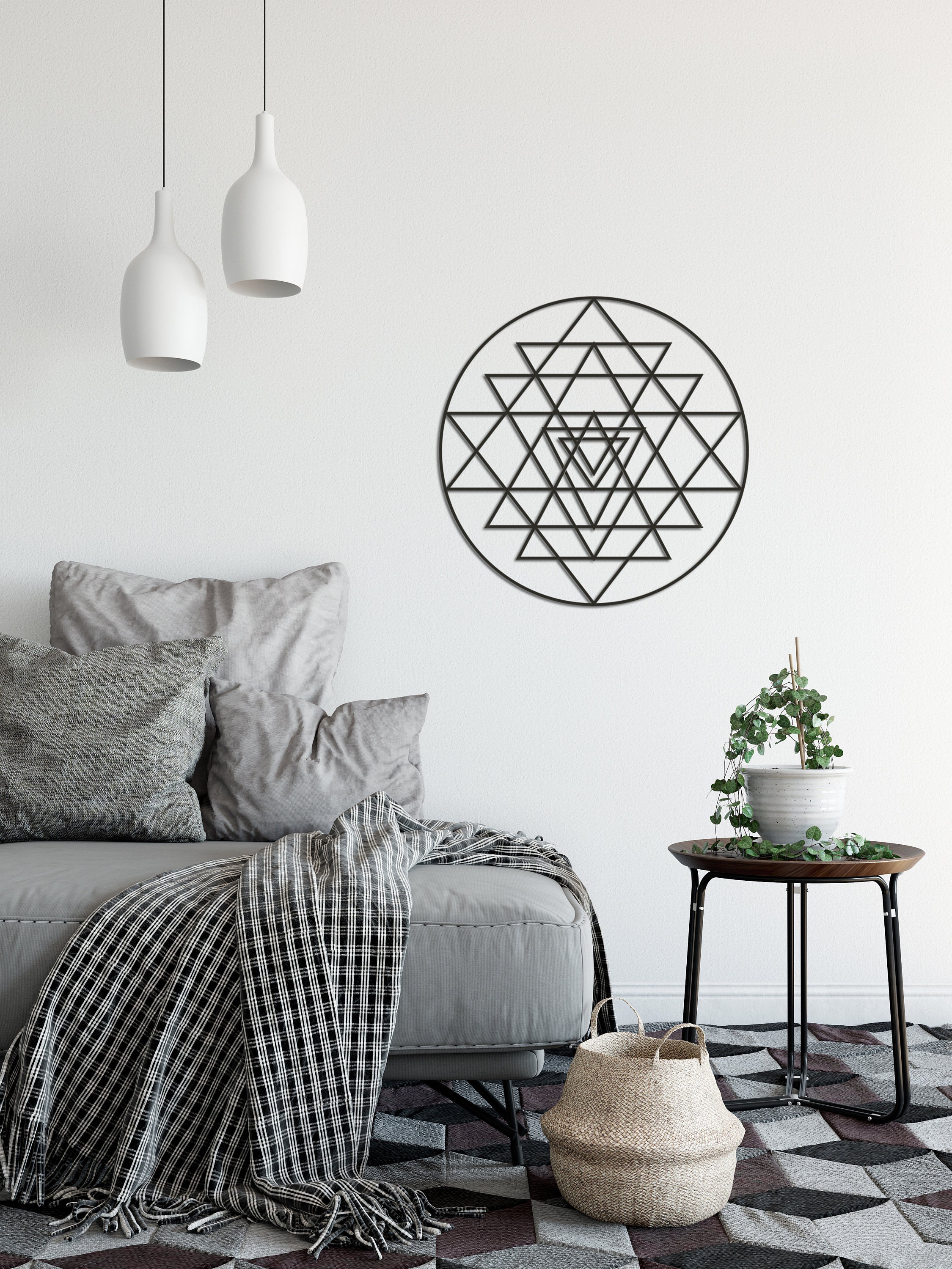 Gold Sri Yantra Metal Wall Art: Modern Mandala Decor - Etsy