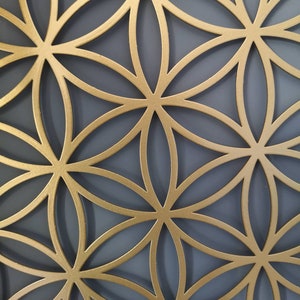 flower of life gold wall decor, gold metal wall art