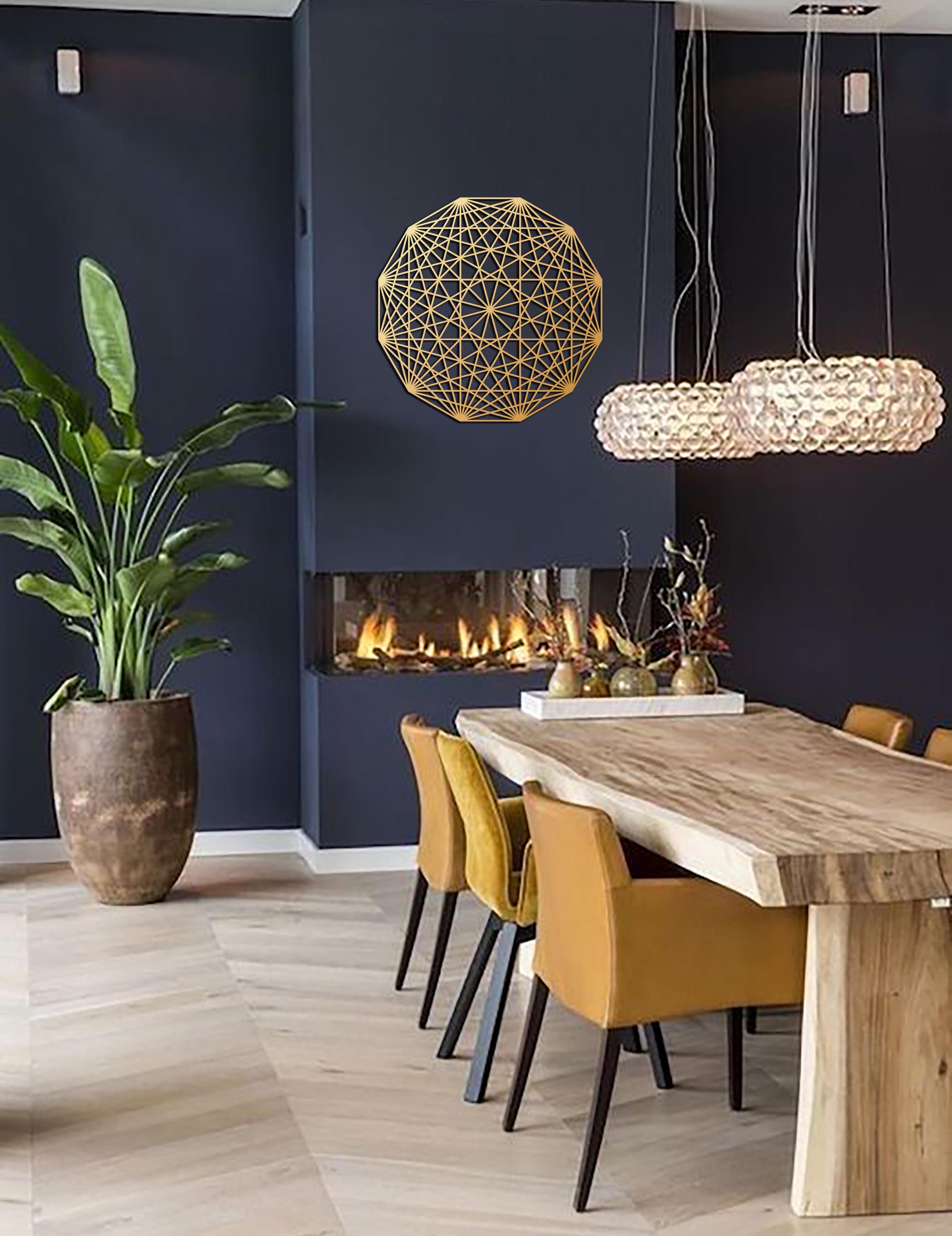 Sacred Geometry Gold Metal Wall Art, Yoga Studio Decor - Etsy
