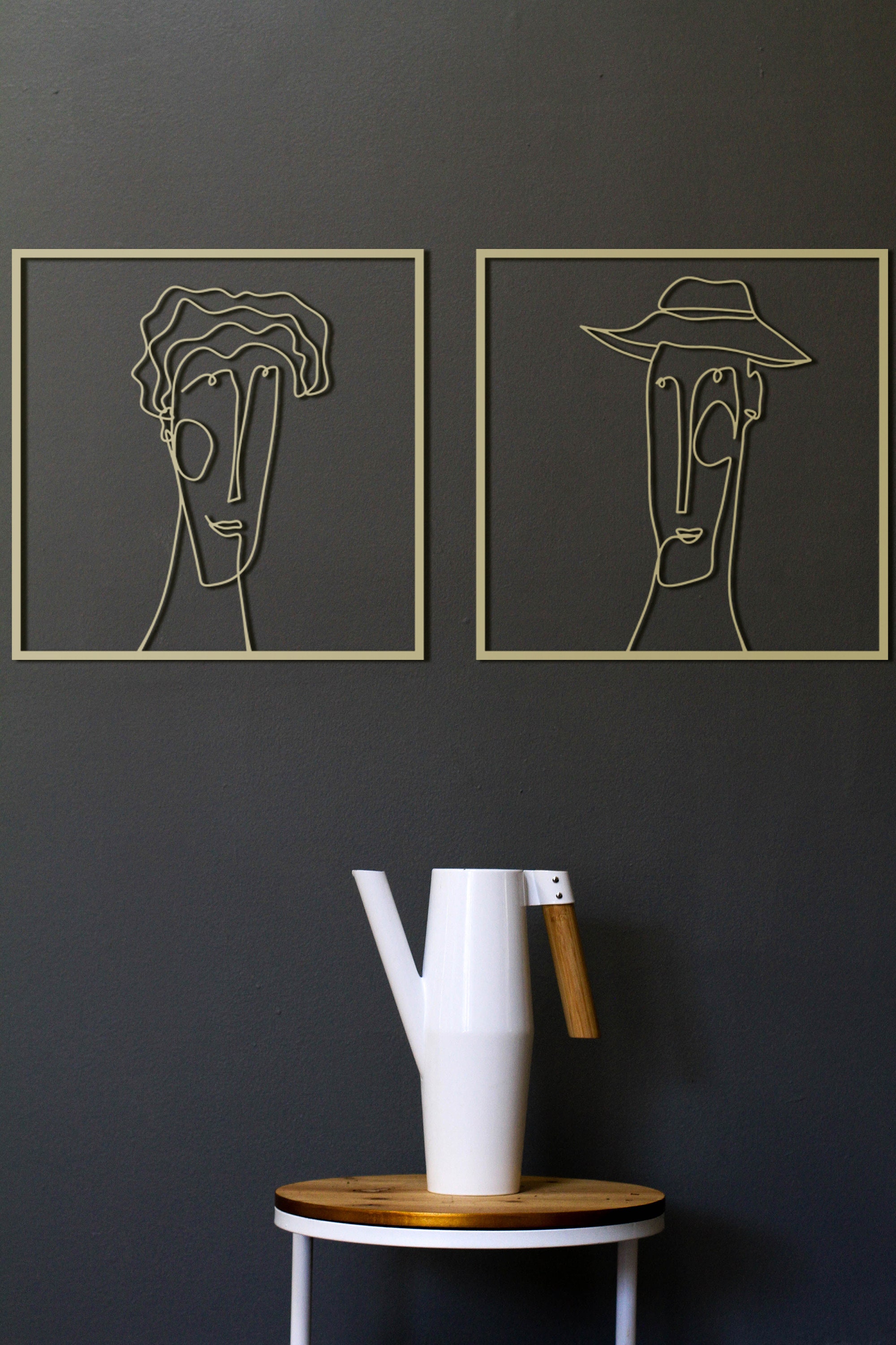 Couple Metal Wall Art Large Wall Decor Above Bed Decor Etsy