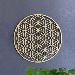 flower of life gold wall decor, gold metal wall art