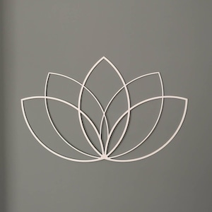 White Lotus Wall Art, Lotus Wall Decor, Minimal White Decor