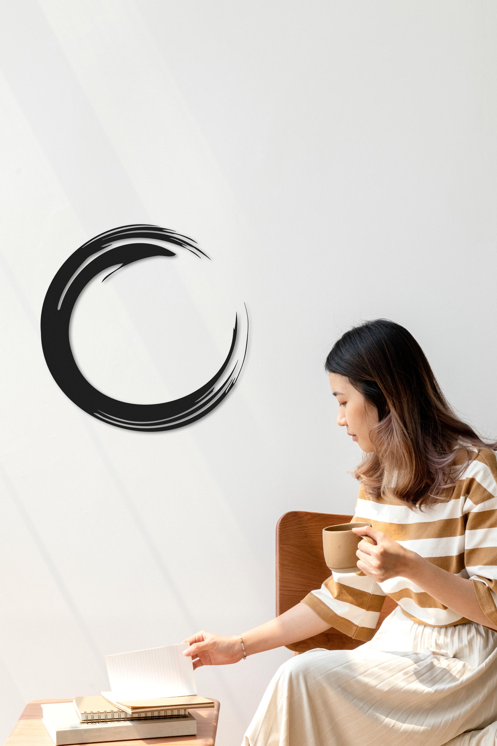 Enso Circle Metal Wall Art: Zen Japanese Calligraphy Decor - Etsy