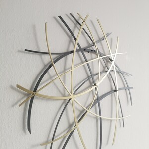 Gold and Black Metal Wall Decor, Metal Wall Sculpture, Circular Wall
