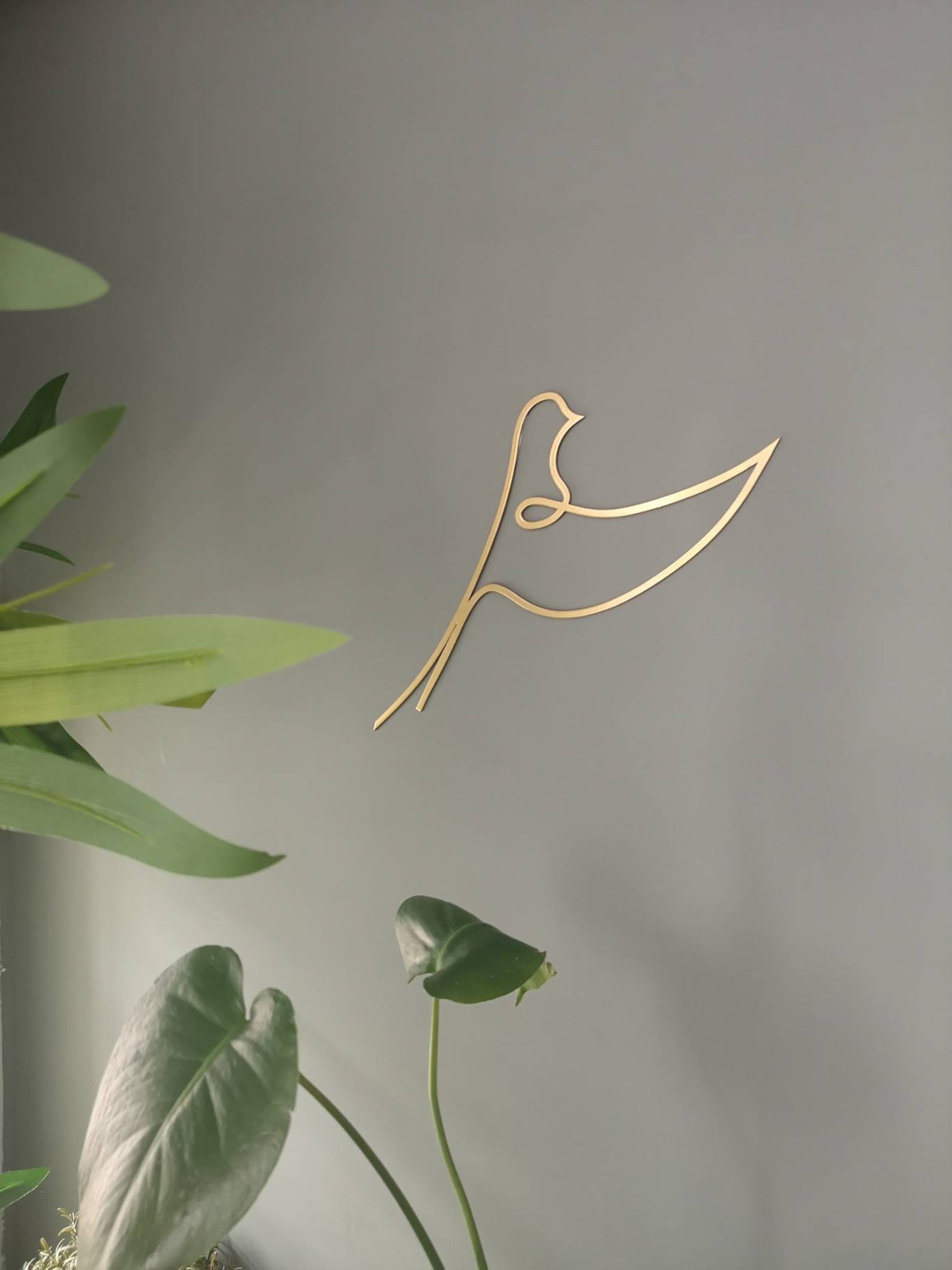 Gold Birds Wall Art Set Gold Wall Decor Single Line Metal Etsy