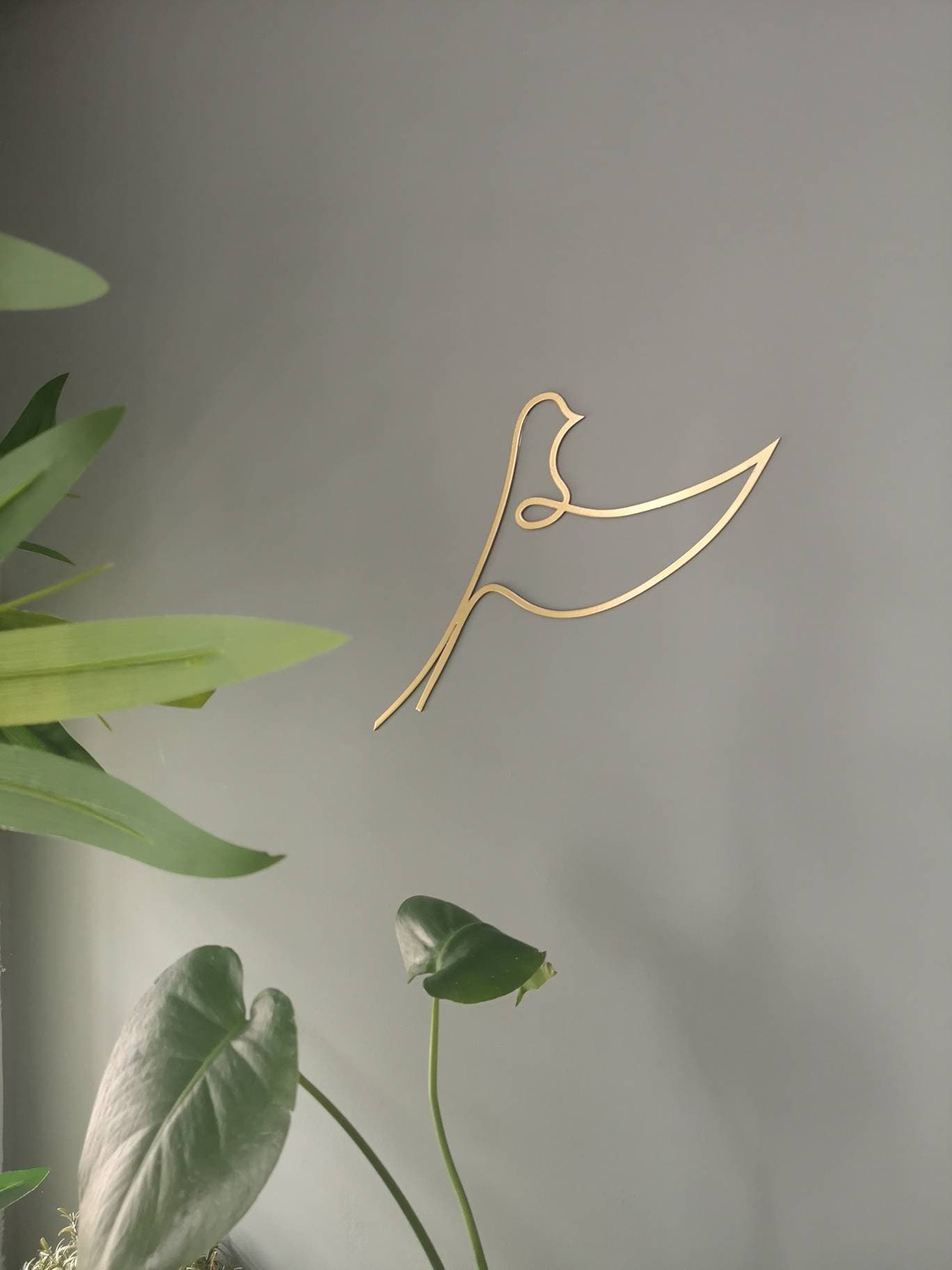 Gold Birds Wall Art Set Gold Wall Decor Single Line Metal Etsy