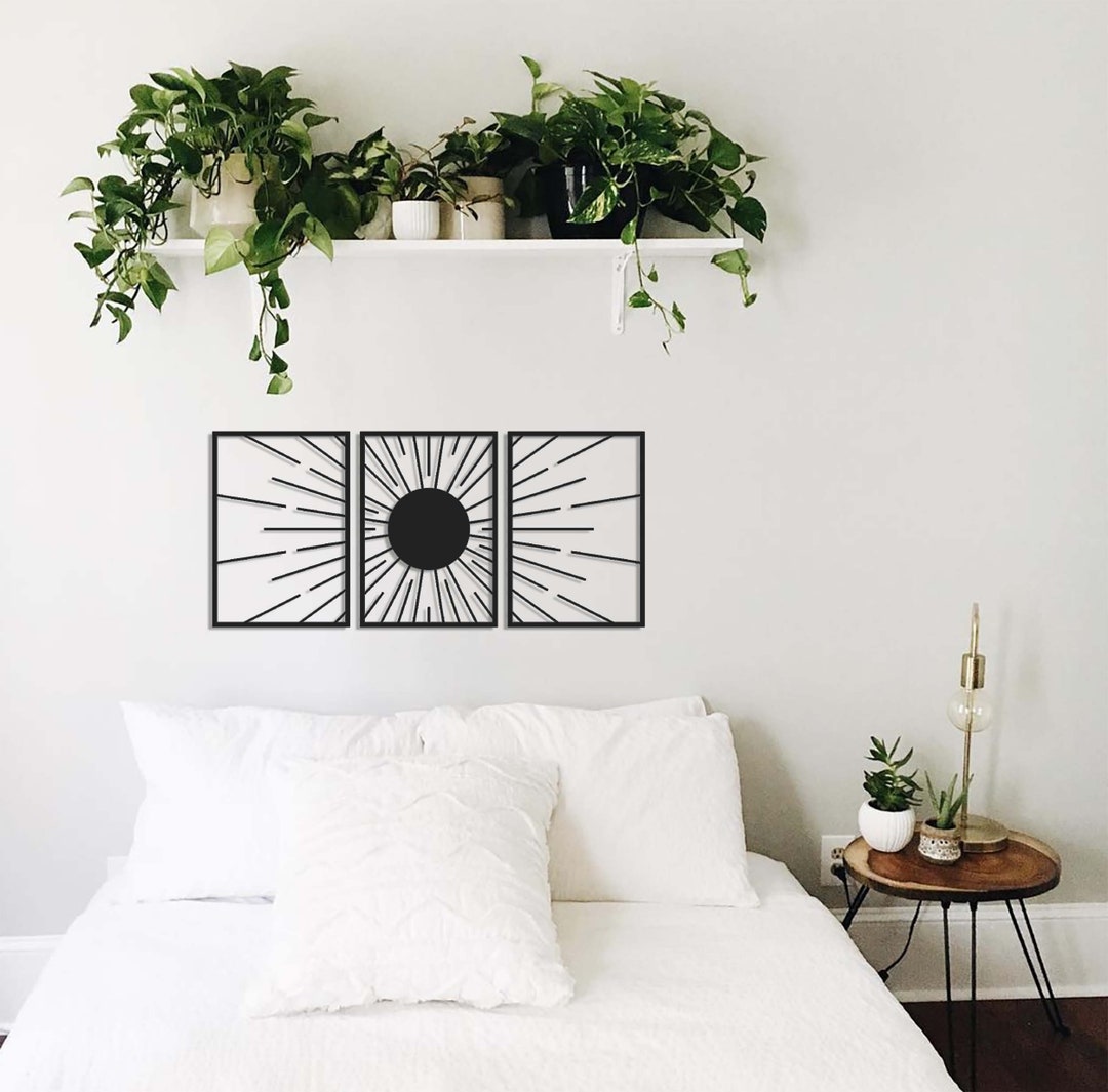 Sun Metal Wall Decor, Large Sun Wall Decor, Above Bed Decor, Above Sofa