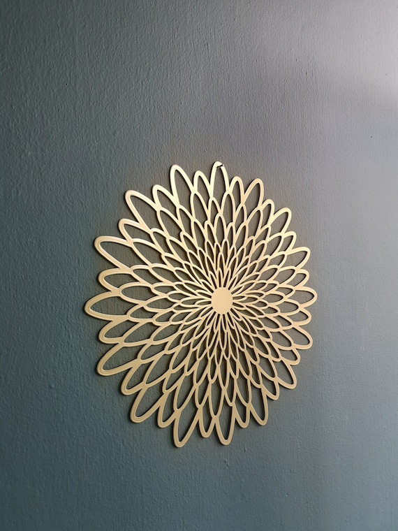 Decorazione Da Parete In Metallo Oro - Motivo Geometrico Cerchi E Rettangoli, Con Ganci Preinstallati