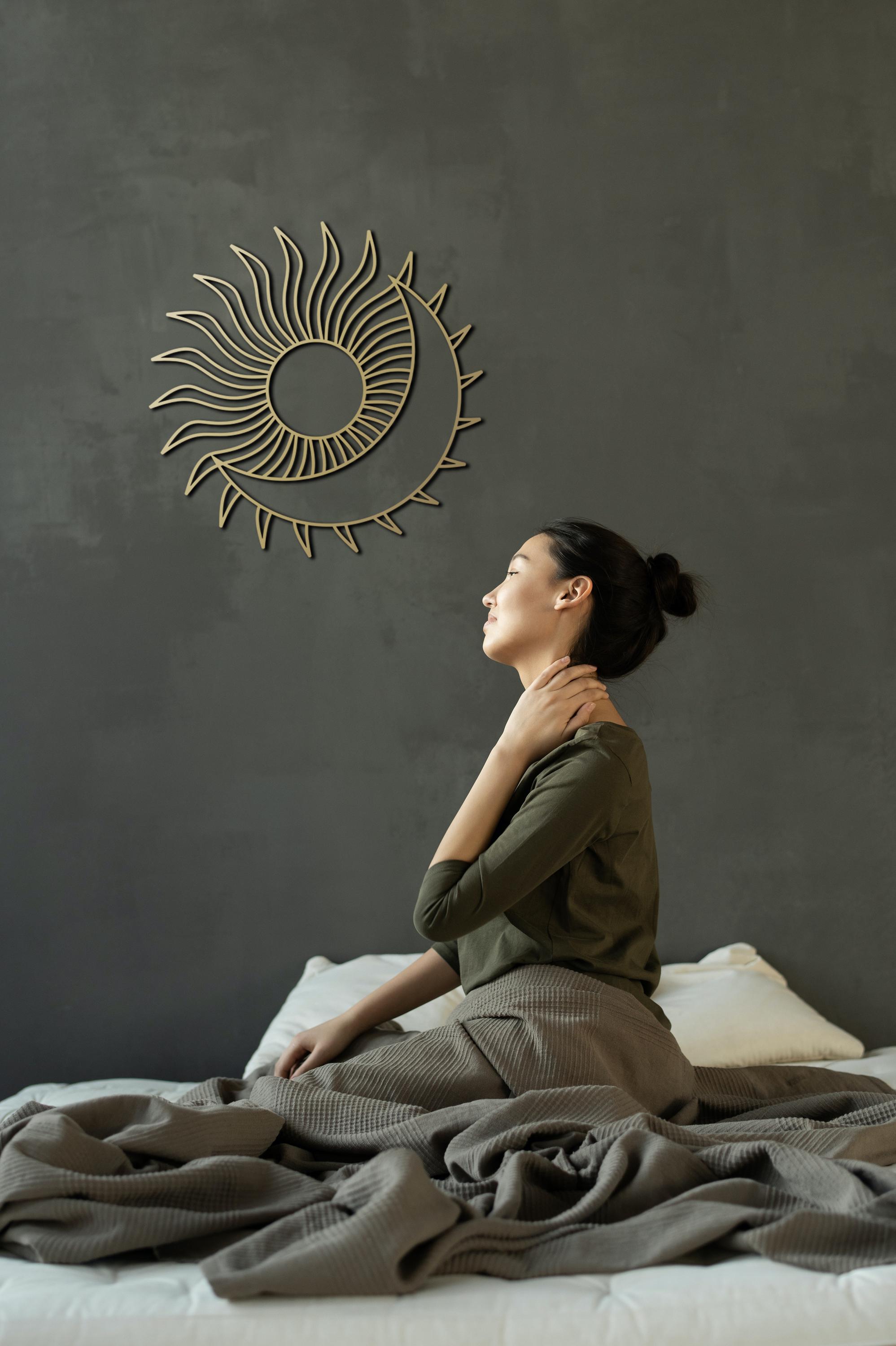 Sun and Moon Metal Wall Art: Celestial Gold Decor - Etsy