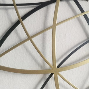 Gold and Black Metal Wall Decor, Metal Wall Sculpture, Circular Wall