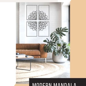 Mandala XL Wall Decor, Metal Wall Art Set, Geometric Decor Set, Metal Wall Decor Set, Living Room Decor image 6