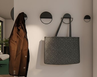 Crochets muraux en métal minimalistes : porte-manteau moderne, cintre pour chapeau - Lot de 4