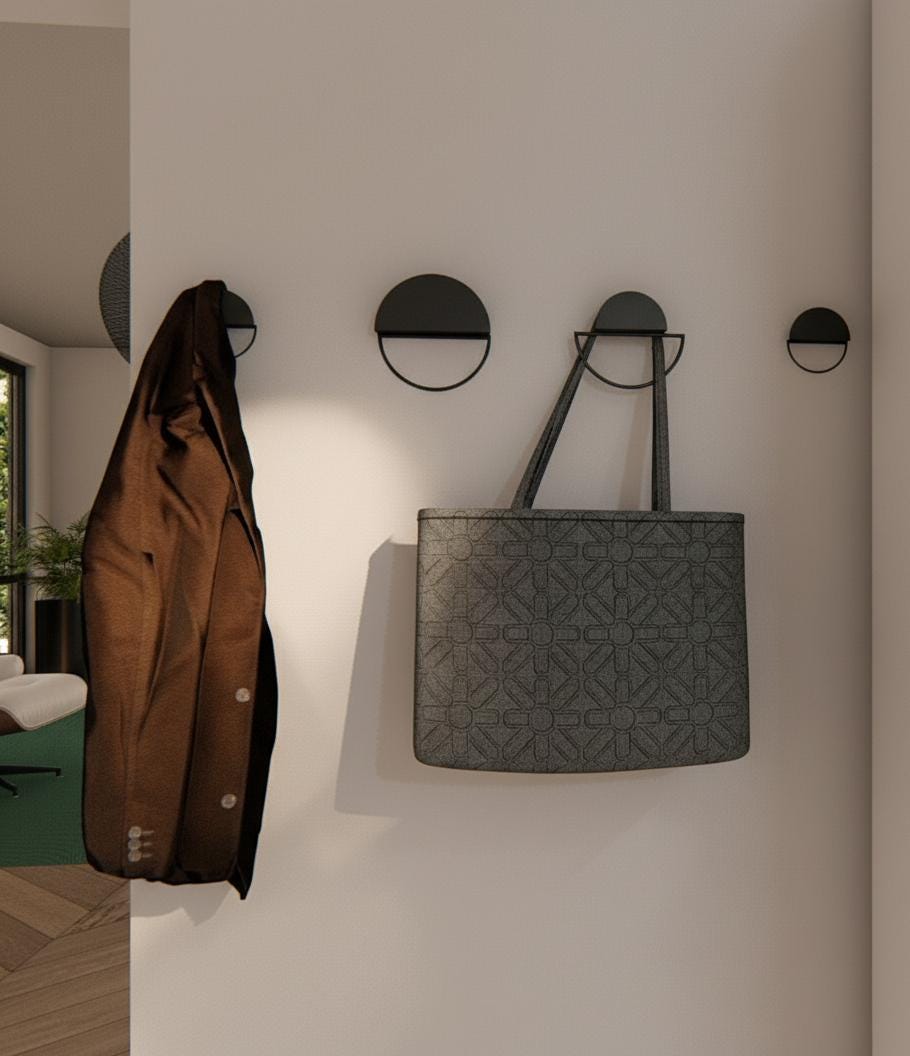 Modern Metal Wall Rack: Minimal Gold Coat Hooks, Accessory Rack - Etsy
