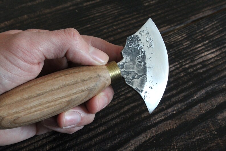 Round Head Knife Small Leather Round Knife Hand Made Etsy