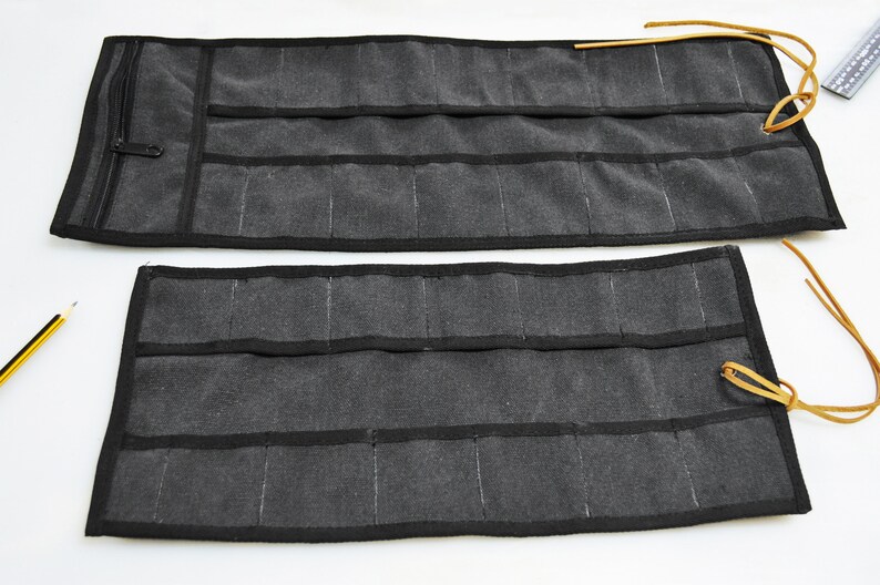 Canvas Tool Roll With Zipper Pouch Chisel Roll for Etsy Australia