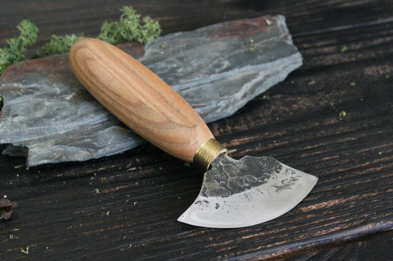 Round Head Knife Small Leather Round Knife Hand Made Etsy