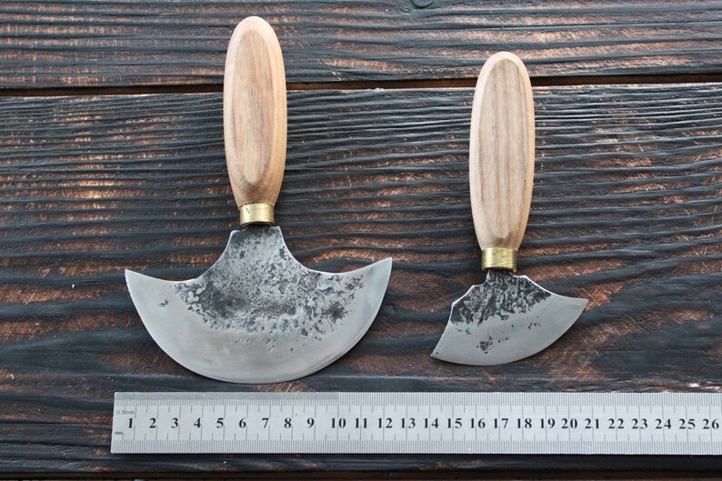 Round Head Knife Small Leather Round Knife Hand Made Etsy