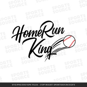 Home Run King SVG, Baseball SVG, Sports, Digital Files, PNG Clipart, Silhouette Files, Cricut Files, Printable, Cutting Files