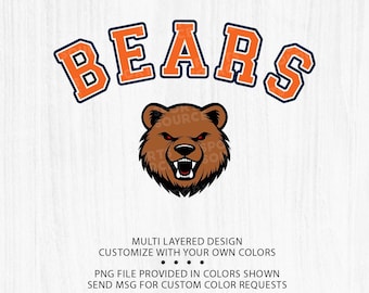 Pliki SVG do cięcia niedźwiedzi dla sylwetki Cricut, clipart PNG niedźwiedzi, duch szkoły, maskotka z logo niedźwiedzi, odzież dla fanów