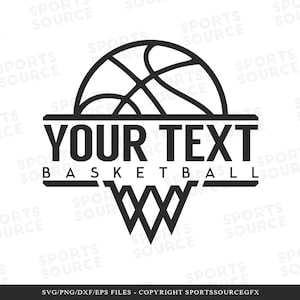 Basket-ball, Logo de l’équipe, Cricut fichiers, Silhouette, SVG coupés fichiers SVG, imprimable, PNG