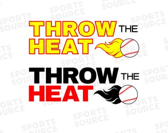 Throw the Heat, Baseball SVG, Sport, Pliki cyfrowe, Clipart PNG, Pliki sylwetki, Pliki Cricut, Pliki cięcia SVG, Pliki cięcia, Do druku