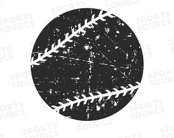 Zniszczony Baseball SVG, Baseball SVG, Pliki sylwetkowe, Pliki Cricut, Pliki do cięcia SVG, Do druku, Clipart, Natychmiastowe pobieranie