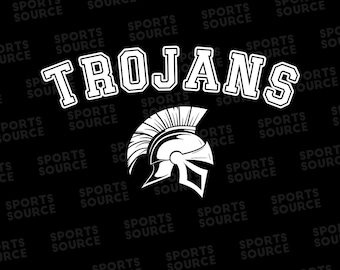 Logo Trojans SVG, szablon drużyny sportowej do piłki nożnej, baseballu, koszykówki, piłki nożnej, lacrosse i innych sportów