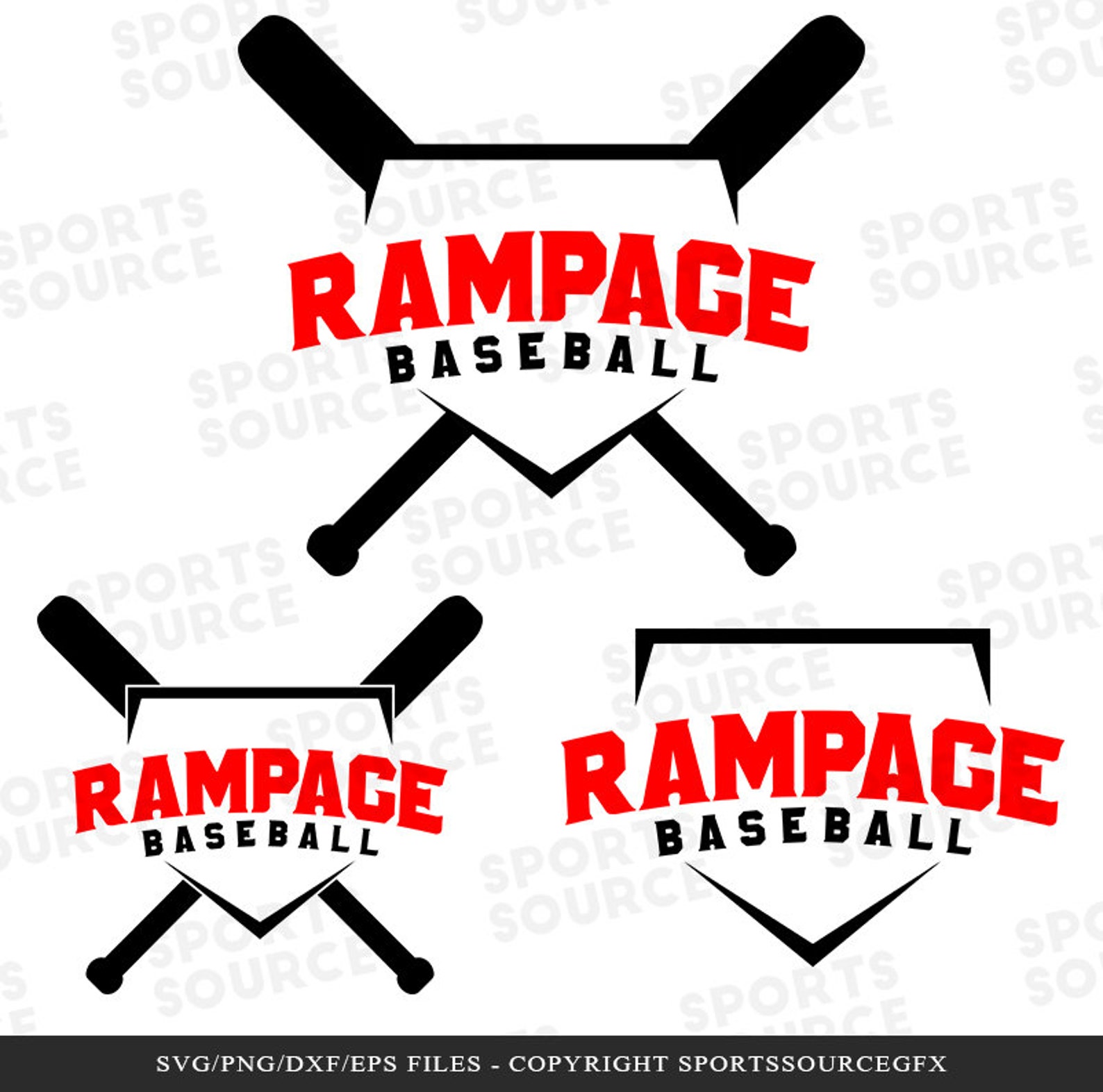Rampage Baseball SVG DXF PNG Files, Team Logo, Silhouette Files, Cricut ...