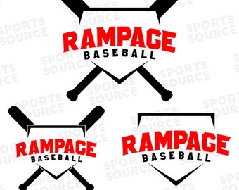 Rampage Baseball SVG DXF PNG Files, Team Logo, Silhouette Files, Cricut Files, Svg Cut Files, Cutting Files, Printable Clipart