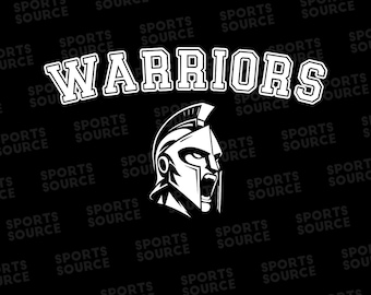 Logo Warriors SVG, szablon drużyny sportowej do piłki nożnej, baseballu, koszykówki, piłki nożnej, lacrosse i innych sportów